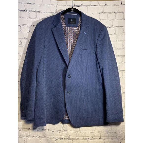 TailorByrd Men's 2 Button Sport Coat Blue Size 44R Fully Lined Stretch Fabric - Picture 1 of 16